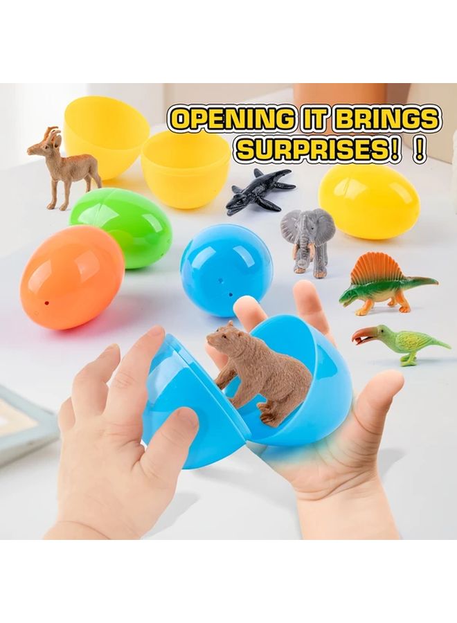 مجموعة ديناصور بيض ملون مع شخصيات حيوانات للبحث عن بيض عيد الفصح وهدايا عيد الميلاد - Image 4